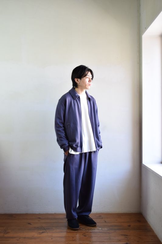 SALE】Cale (カル) スーピマ裏毛 ZIP UPブルゾン [BLUE GRAY]