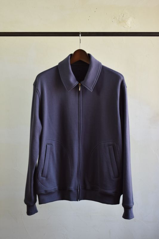 SALE】Cale (カル) スーピマ裏毛 ZIP UPブルゾン [BLUE GRAY]