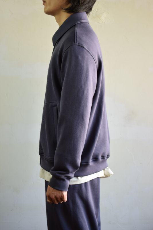 SALE】Cale (カル) スーピマ裏毛 ZIP UPブルゾン [BLUE GRAY]