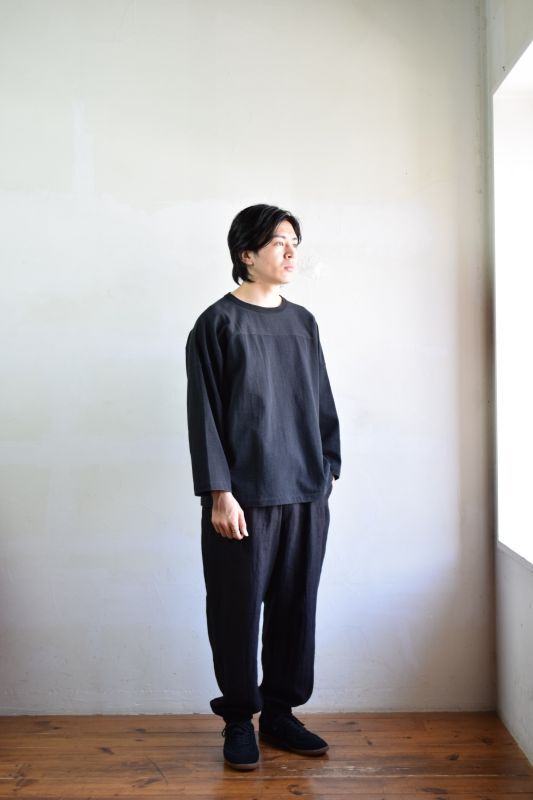 着丈裄丈comoli 22AW フットボール Tシャツ Fade Black 2