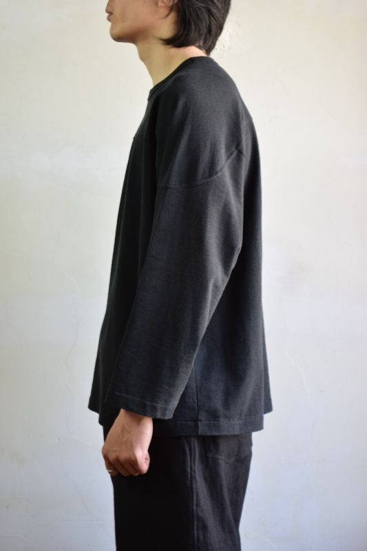 COMOLI (コモリ) フットボールTシャツ [FADE BLACK]