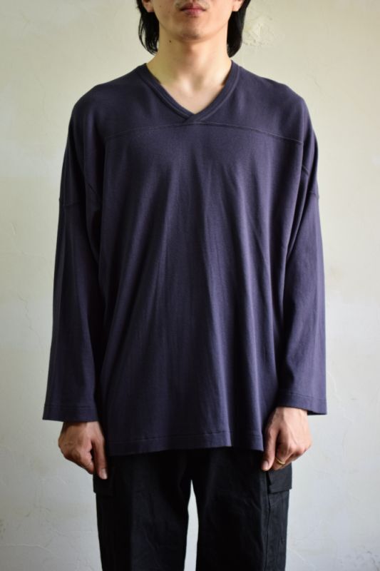 COMOLI (コモリ) コットンフライス ホッケーシャツ [NAVY]