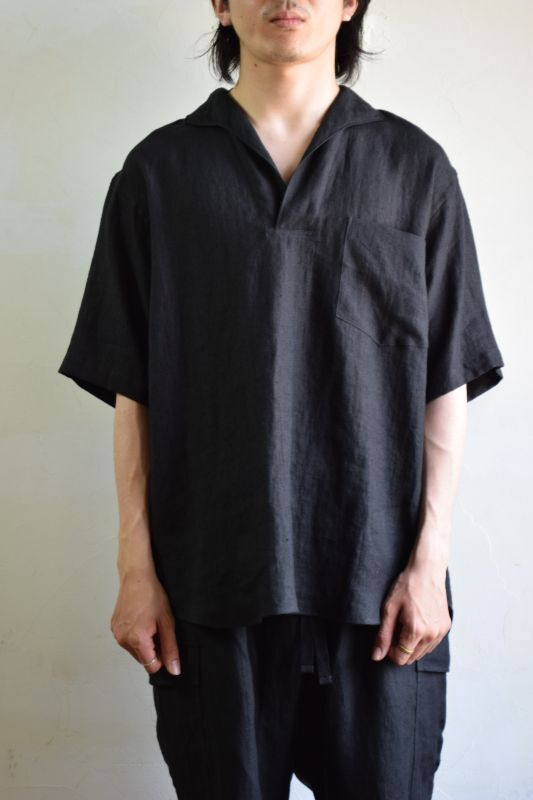 新品 COMOLI かナパ スキパ 半袖シャツ BLACK 1サイズ