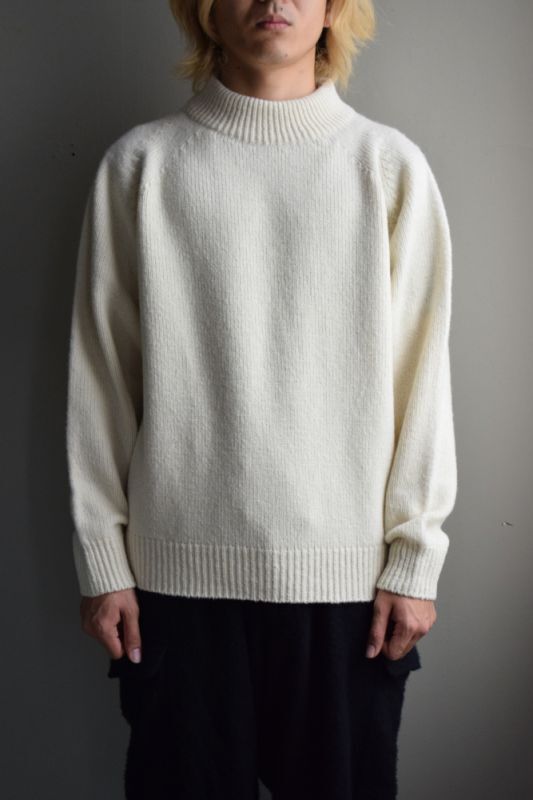 SALE】crepuscule (クレプスキュール) Wool Garment-dyed Moc neck L/S ...