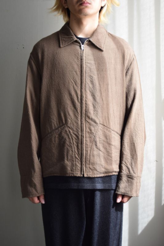 COMOLI (コモリ) KHAKI 縮絨ウール ジップショートジャケット [KHAKI]