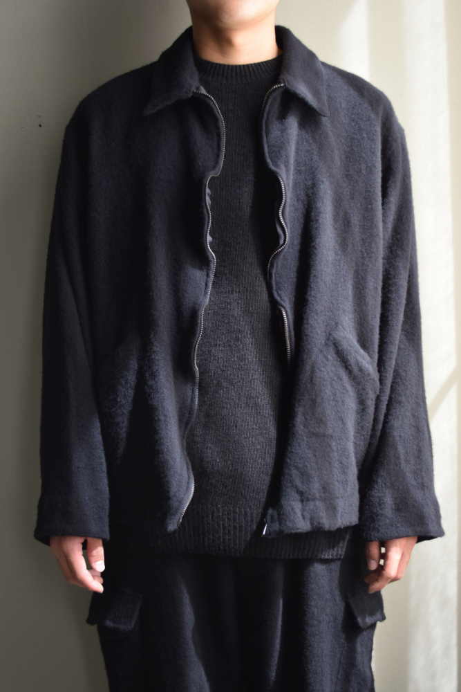 24AW 縮絨ウールジップショートジャケット　A03-01014 COMOLI＞縮絨ウール ジップショートジャケット(A03-01014