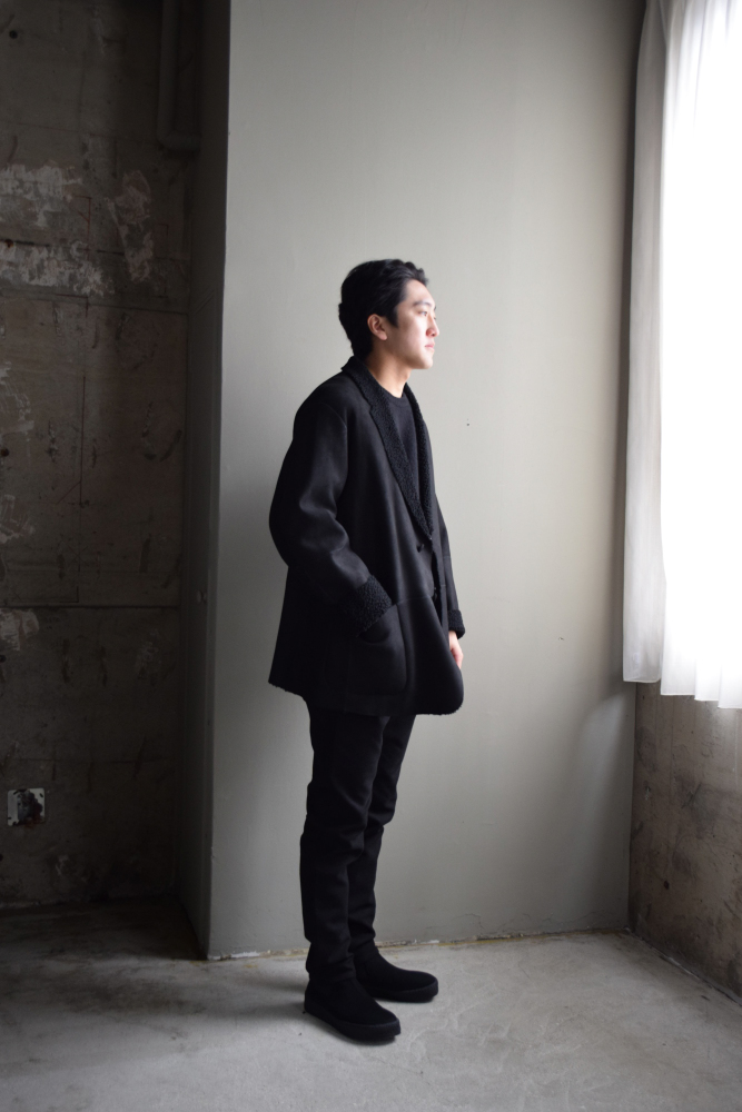 COMOLI モールスキンジャケット・パンツセット ブラック みずみずしい
