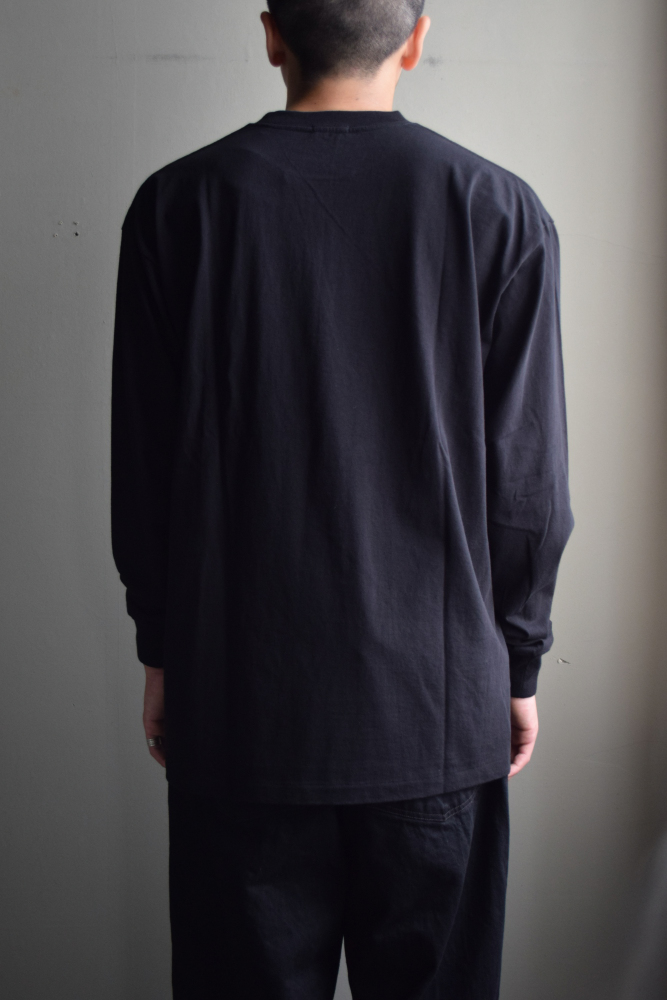 COMOLI (コモリ) コットンジャージ 長袖Tシャツ [BLACK]