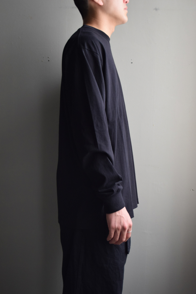 COMOLI (コモリ) コットンジャージ 長袖Tシャツ [BLACK]